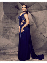 Archana Kochhar - The Shimmering Blue Slit Sari
